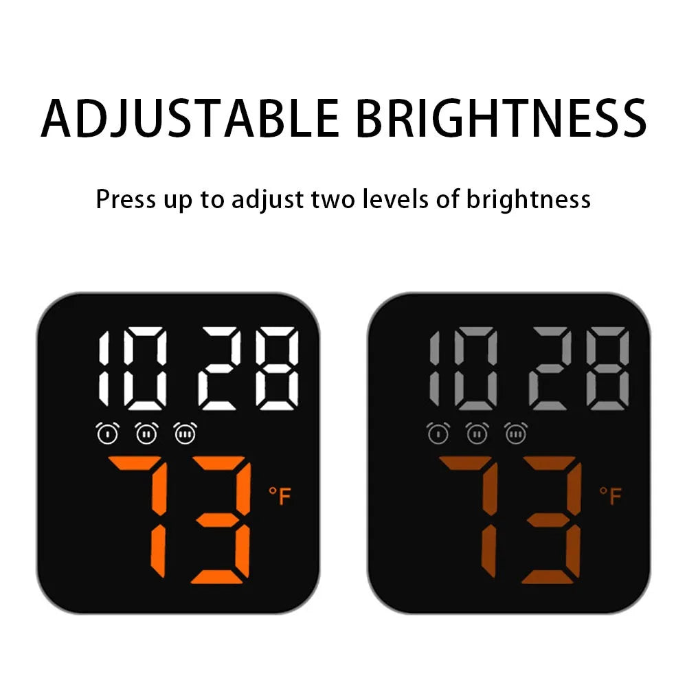 LED Digital Alarm Clock Electronic Digital Alarm Clock Screen Desktop Clock For Home Office Backlight Temperature Display