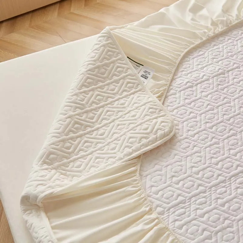 Pure Cotton Soft Quilted Mattress Cover Anti-bacterial King Size Customized Bed Pad Protector Cover Not Included Pillowcase