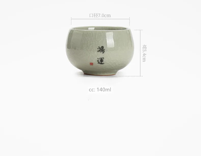 140ml Exquisite Ice Crack Glaze Ceramic Tea Cups Hand-painted Porcelain Master Cup Exquisite Teacup Tea Accessories