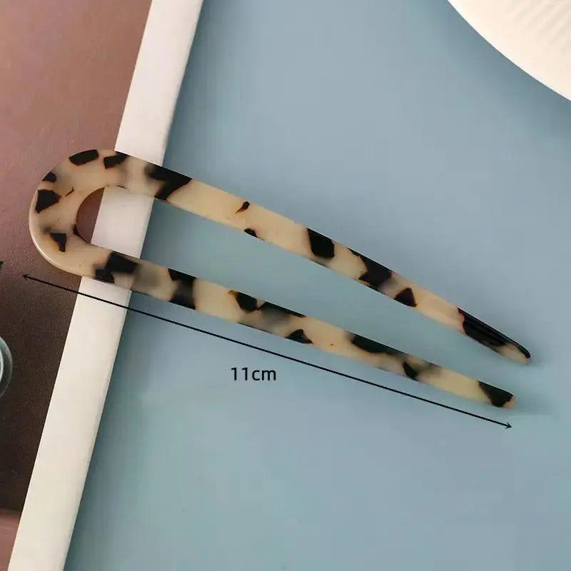 Fashion Acetate Hair Sticks for Women Shell HairClip Hair Pins U Shape Girls Hairpins HairBun Maker Wedding Hair Accessories