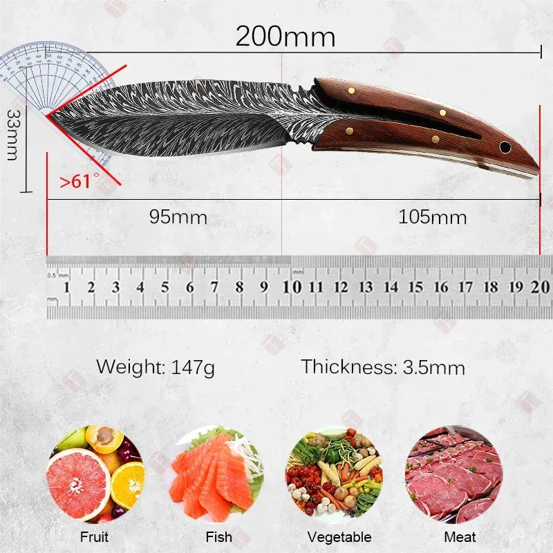 Multi-Purpose Kitchen Knife for Meat Fruit Slicing Stainless Steel Boning Butcher Knife for BBQ Kitchen Knives and Accessories