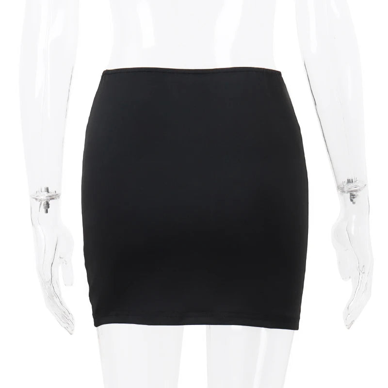 Candyhot Y2K Bow Lace Up High-waist Hip Skirts Chic Lace Stitch Black Skirt Summer Streetwear Vacation Bodycon Short Dresses