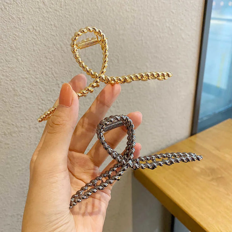 Big Pearl Hair Claw For Women Ladies Makeup Hair Barrettes Hair Accessories Korean Cross Crab Hair Clip Fashion Girl Headwear
