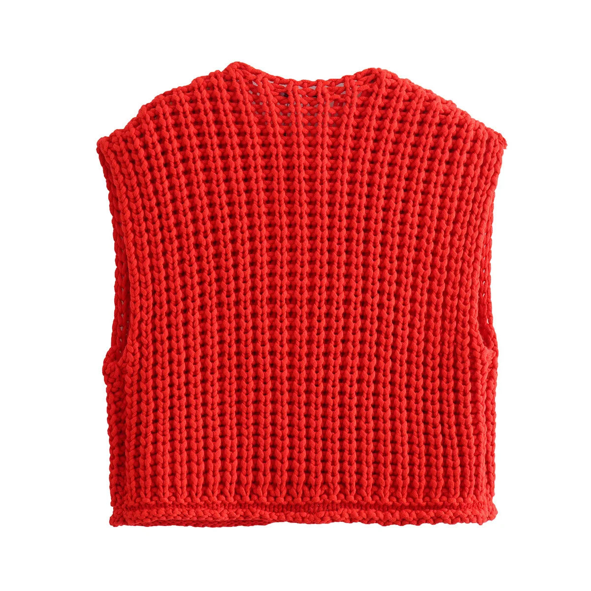 Korean Fashion Crop Sweater Women Vest Solid Loose Casual Sweater Vest Cable Knit Sweater Vest For Women Luxury Designer Tops