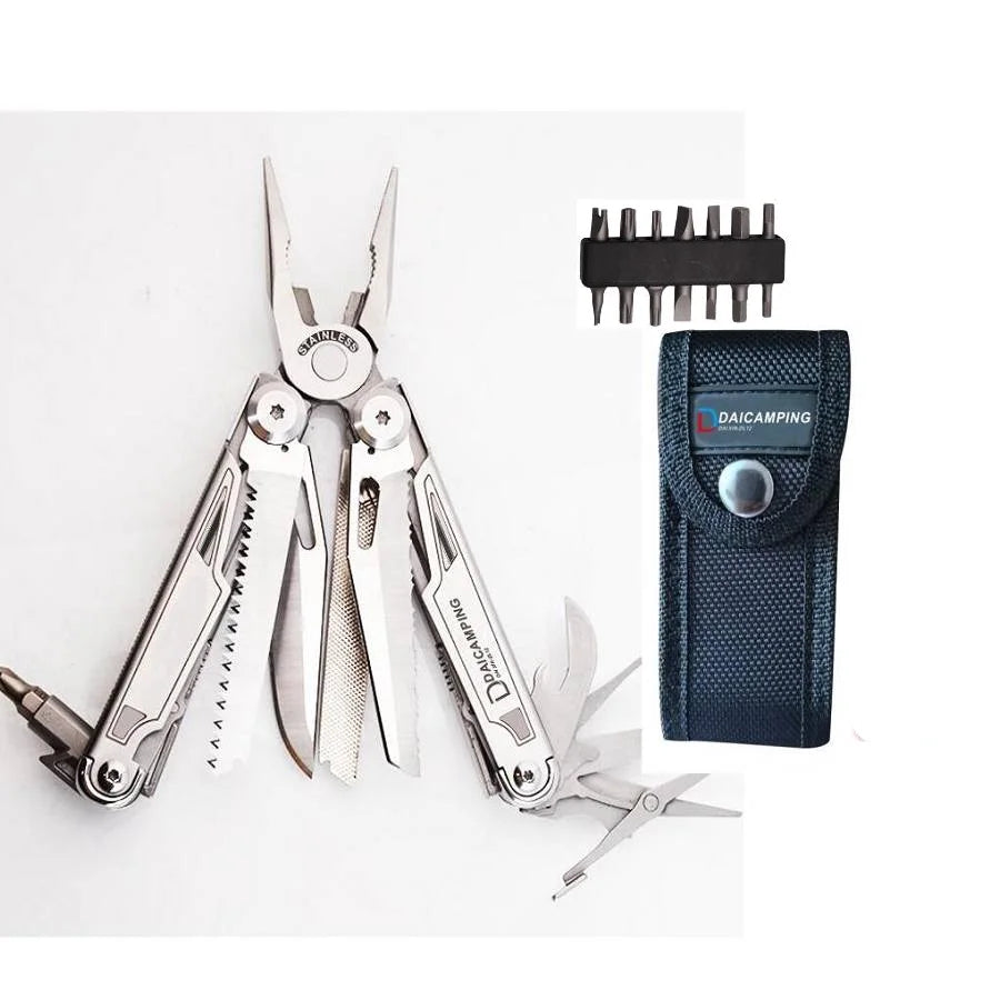 Daicamping DL12 Clip Multifunctional Clamps 7CR17MOV Folding Knife Tools Multitools Cable Camping Gear Multi Pliers Multi-Tools