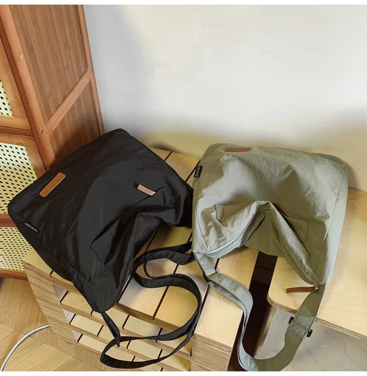 Japanese Women Men Shoulder Crossbody Bag Large Canvas Messenger Bags for Student 2024 Brand Book Bags Female Handbag Satchels