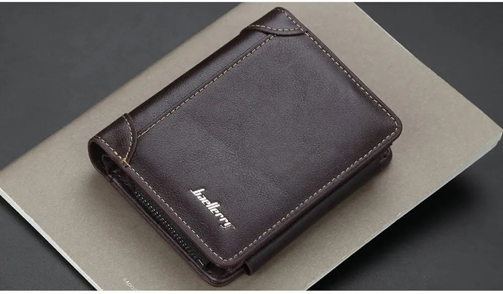 New PU Leather Men Wallets High Quality Zipper Short Desigh Card Holder Male Purse Vintage Coin Holder Men Wallets