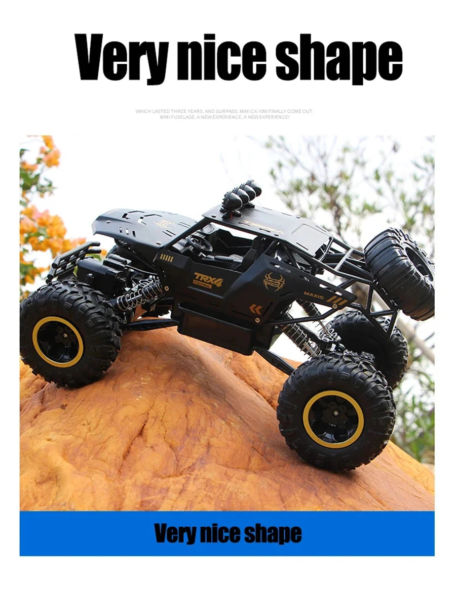 4WD Remote Control Off Road RC Car Radio Climbing Super Alloy Truck Buggy 4x4 RTR Vehicle Electric Toy for Children Kid Gift