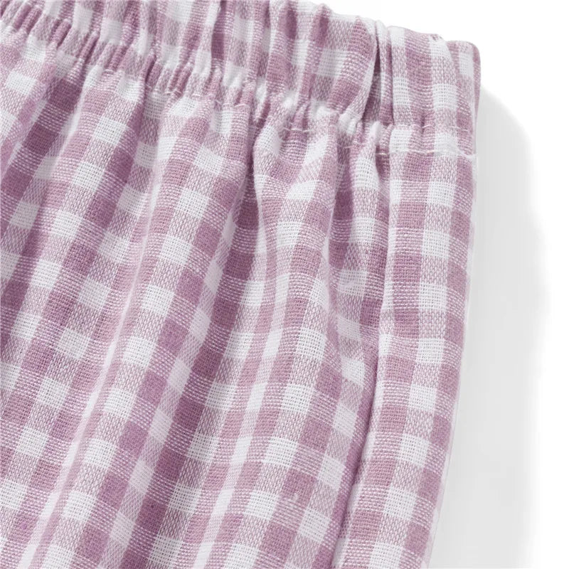 Women Vintage Summer Plaid Shorts y2k Fairy Clothes Sweet Girls Elastic Waist Slim Fit Bloomers Pants Loungewear Kawaii Shorts