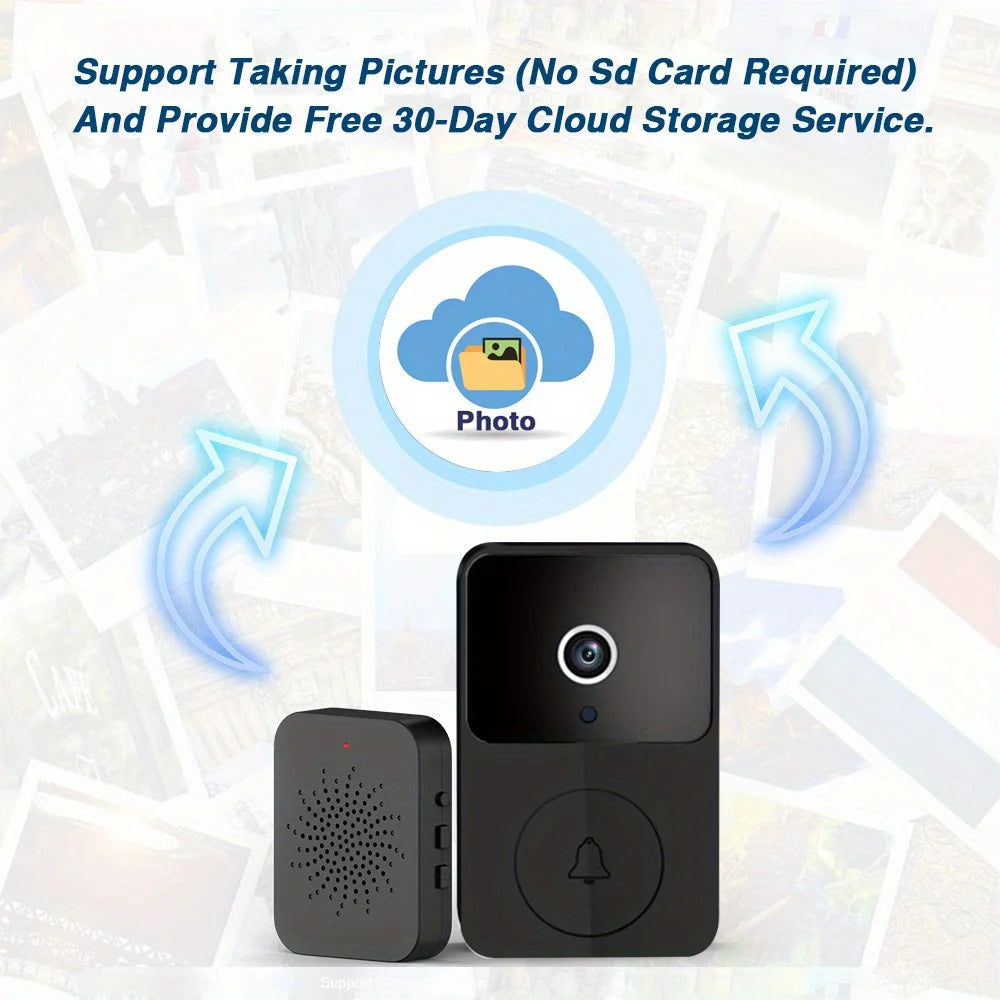 Tuya Wireless Video Doorbell, Smart Doorbell Camera Works with Tuya APP, HD Surveillance with Night Vision & Motion Alerts