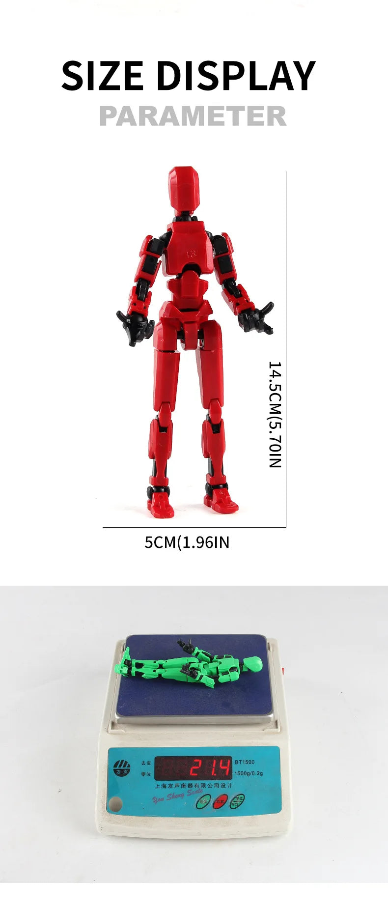 Lucky Robot 13 Action Figure, 3D Printed Multi-Jointed Movable Robot Action Figure, Dummy Robot 13 Action Figure for Kids Adults