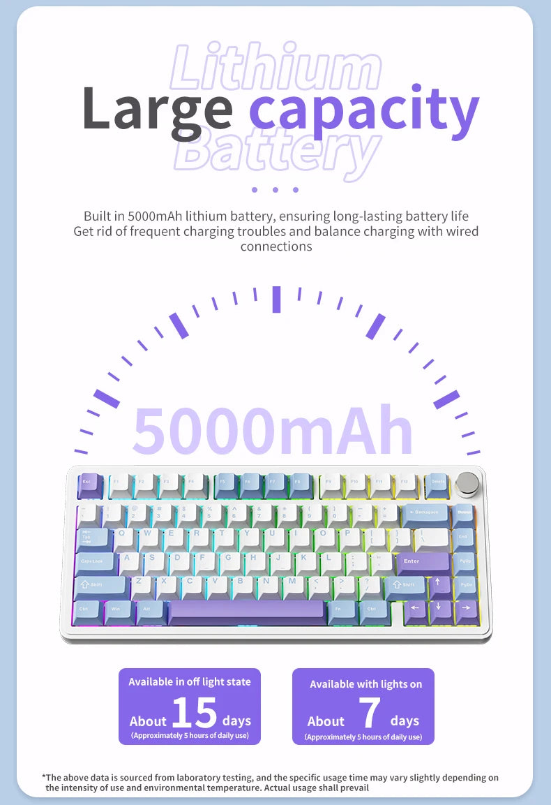 ATTACK SHARK X85 Bluetooth mechanical keyboard, 2.4G tri-mode, RGB Effects,TFT screen, metal knobs,full-key hot-swap, win&mac