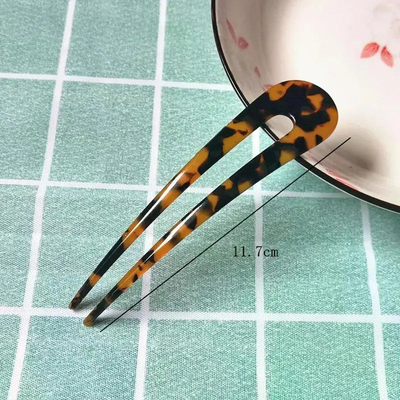 Fashion Acetate Hair Sticks for Women Shell HairClip Hair Pins U Shape Girls Hairpins HairBun Maker Wedding Hair Accessories