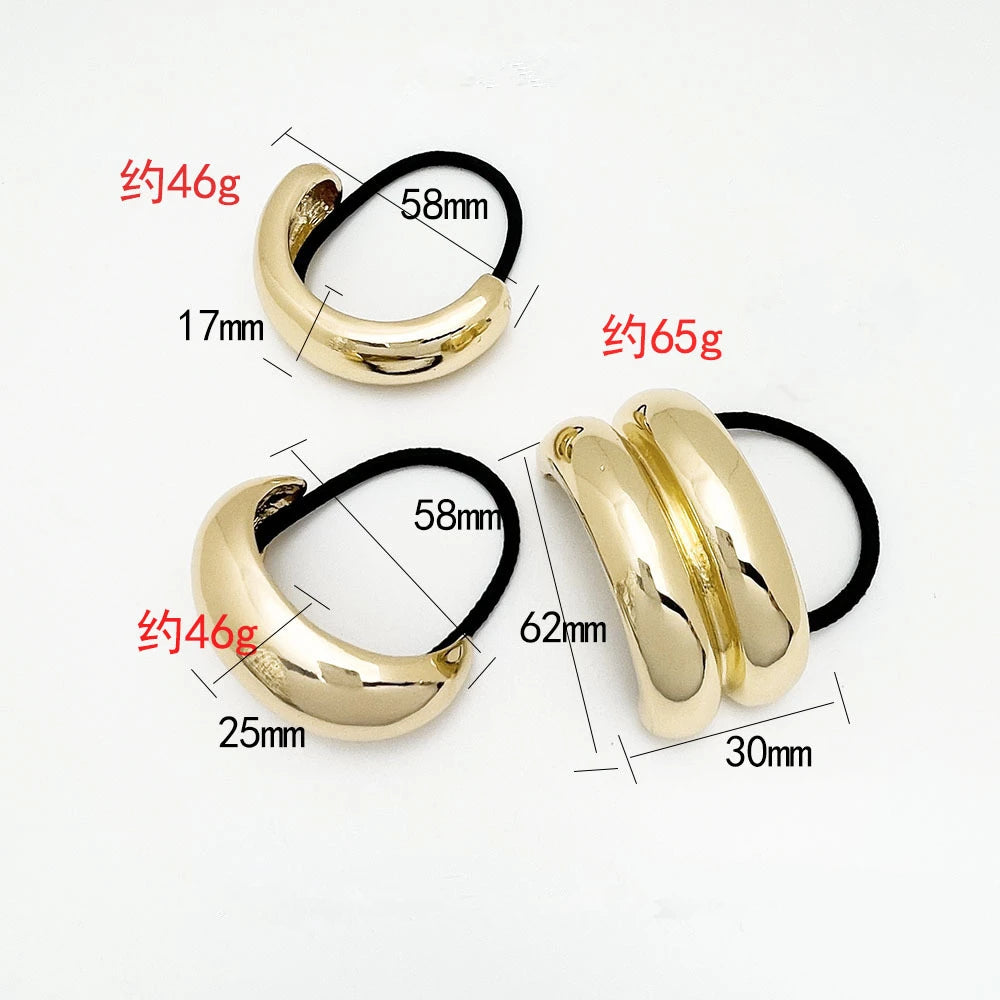 Metal Irregular Double-layer Hair Bands Ropes for Women Headband Elastic HairPins Hairband Fashion Jewelry Hair Accessories Gift