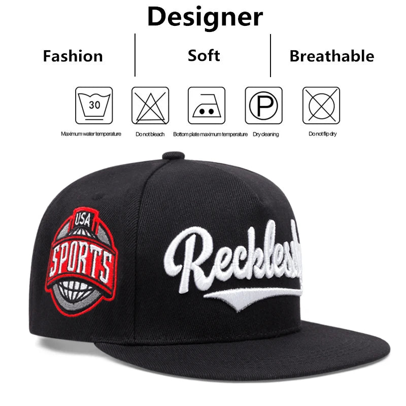 2024 New Fashion Reeklessly USA Embroidery Men Women Baseball Caps Hip Hop Sports Casual Trucker Caps Snapback Outdoor Sun Hats