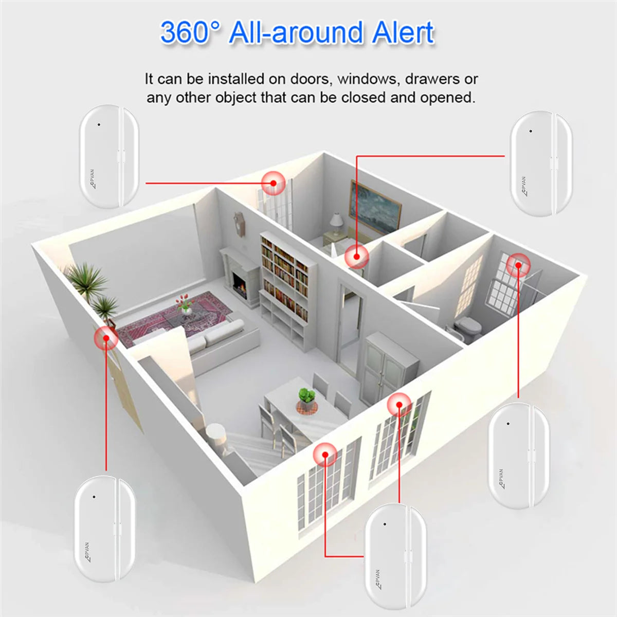 CPVAN Wireless WIFI Infrared Motion Sensor Detector Alarm Tuya Smart Home Alarm security protection System House Burglar Alarm