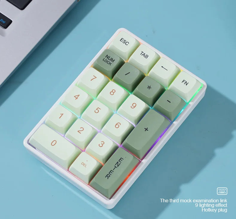 K21 21-Key Mechanical Keyboard, BT/2.4Ghz/USB-C Connection, Colourful Lighting, Full Key Hot-Swap for PC Laptops