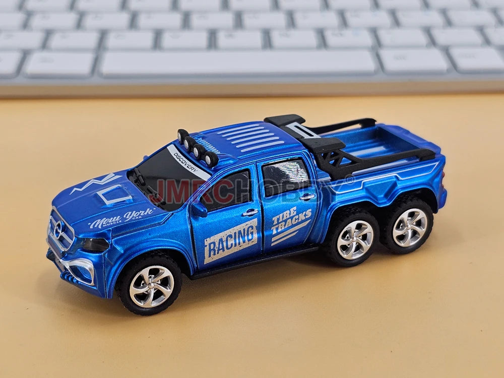 1:64 Metal Alloy Proportional Remote Control Vehicle Model 2.4GHz Mini Simulation RC Car With Trailer