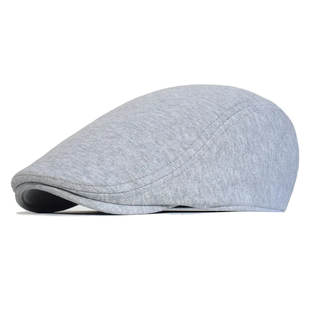 2024 Men berets Fashion Beret Cotton Solid Color Soft Top Casual Beanie Retro Literary Forward Cap Peak Cap Driver Hat Gift