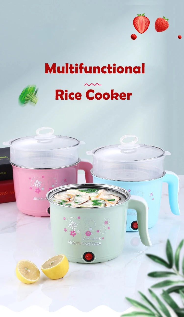 Multifunction Mini Electric Cooker 1-2 People Portable Hot Pot Multi Ramen Pot Mini Rice Cook Home Kitchen Appliance Korea 220V