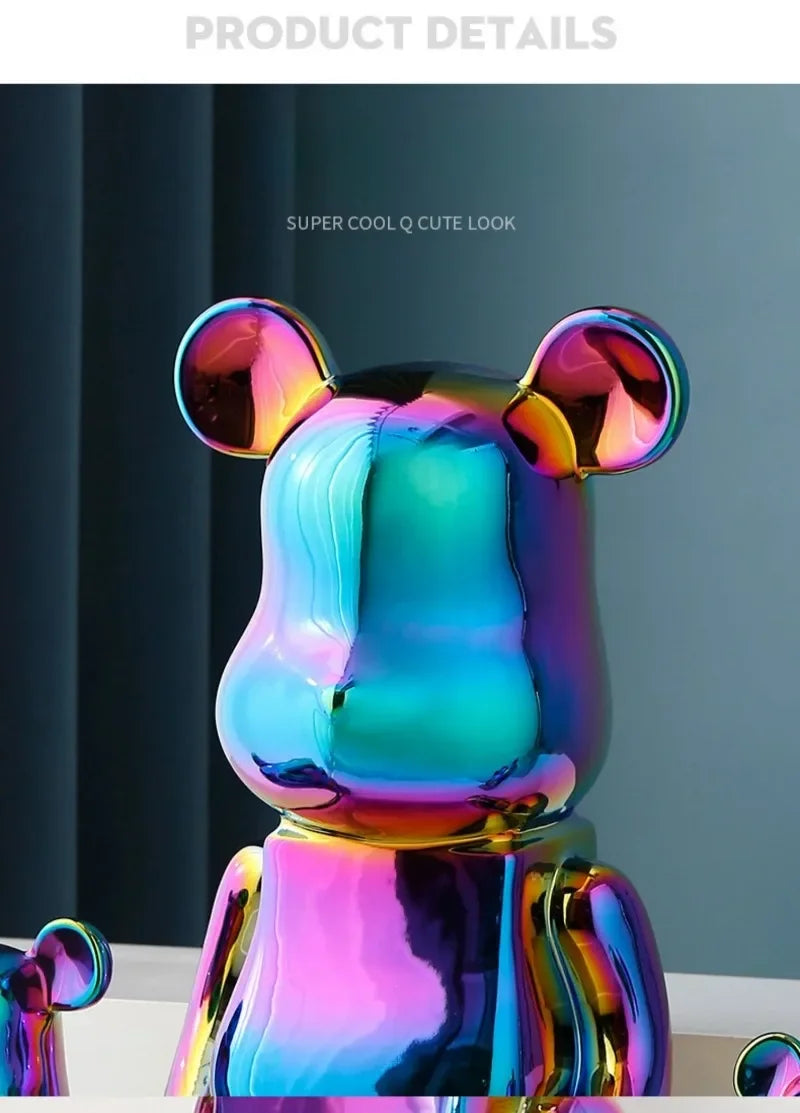 Aesthetic Bear Figure Ceramics Violent Bear Statue Animal Figurine Sculpture Decor Luxury Livingroom Decoration Desk Accessories
