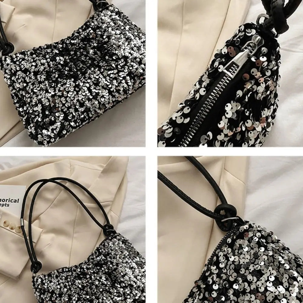 Solid Color Sequins Crossbody Bags Fashion INS Sequins Shoulder Bags Phone Purse Handbag Evening Clutch Bag Girl DIY