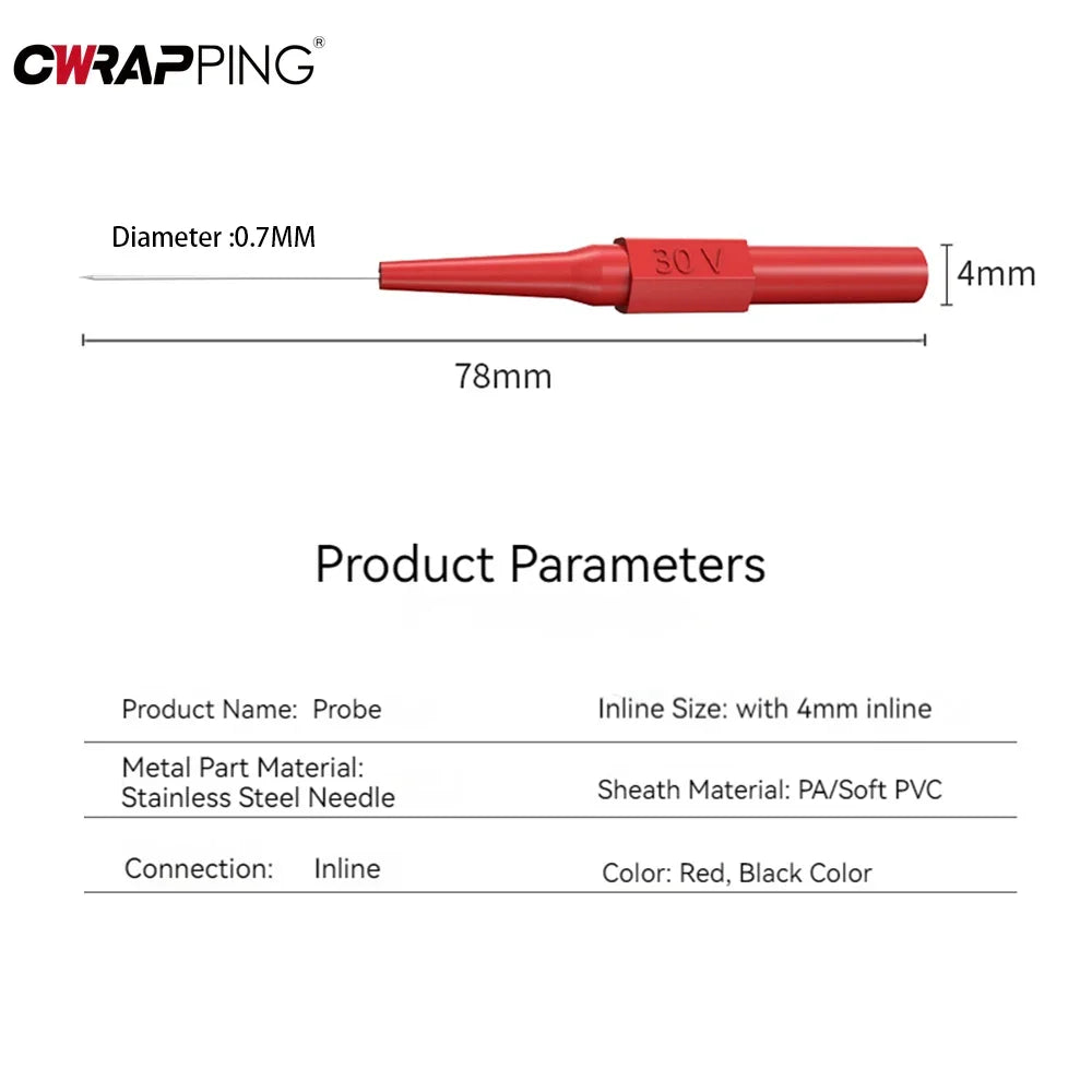 2/4/8PCS Car Tip Probes Diagnostic Tools Insulation Piercing Needle Non-destructive Multimeter Test Pen Clamp Copper Lead Tools