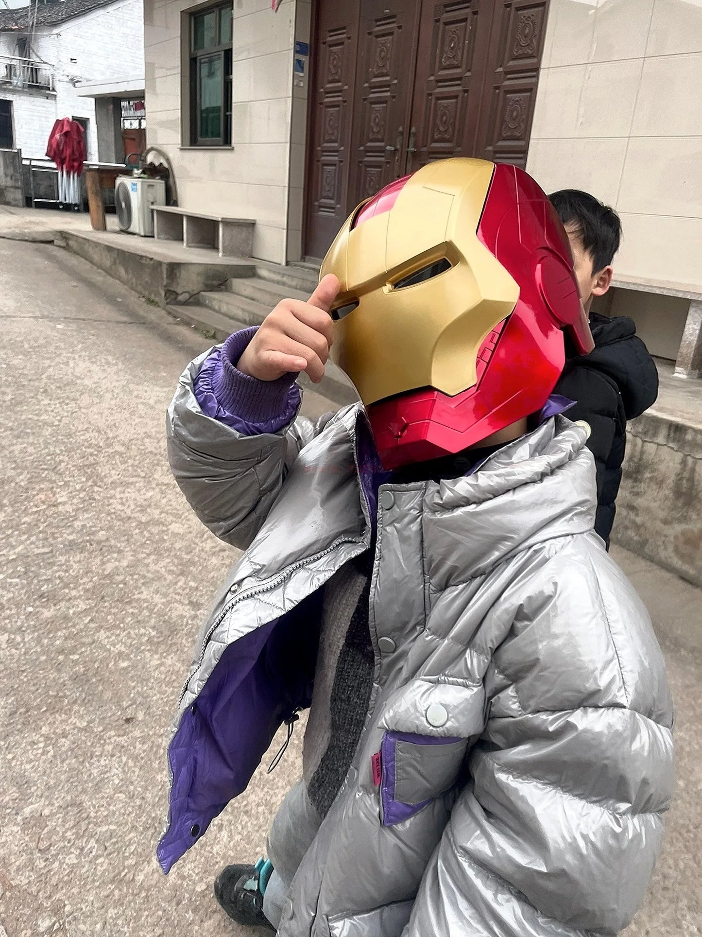 In Stock New Marvel Avengers Iron Man Helmet Cosplay 1:1 Light Led Ironman Mask Pvc Action Figure Toys Child Adult Gift