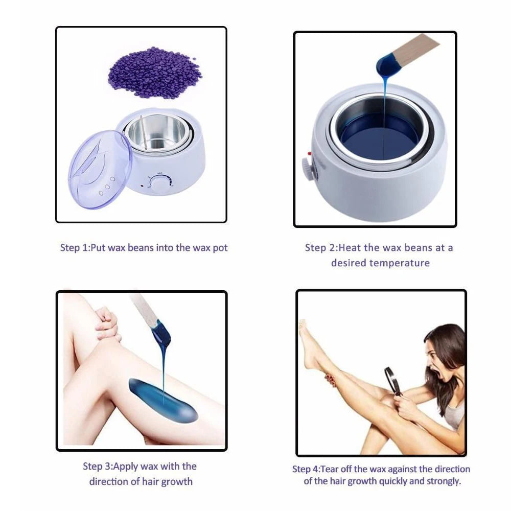 Therapy Machine Wax Warmer Portable Electric Hair Removal Kit Facial Bikini Area Armpit- Melting Pot Hot Wax Heater