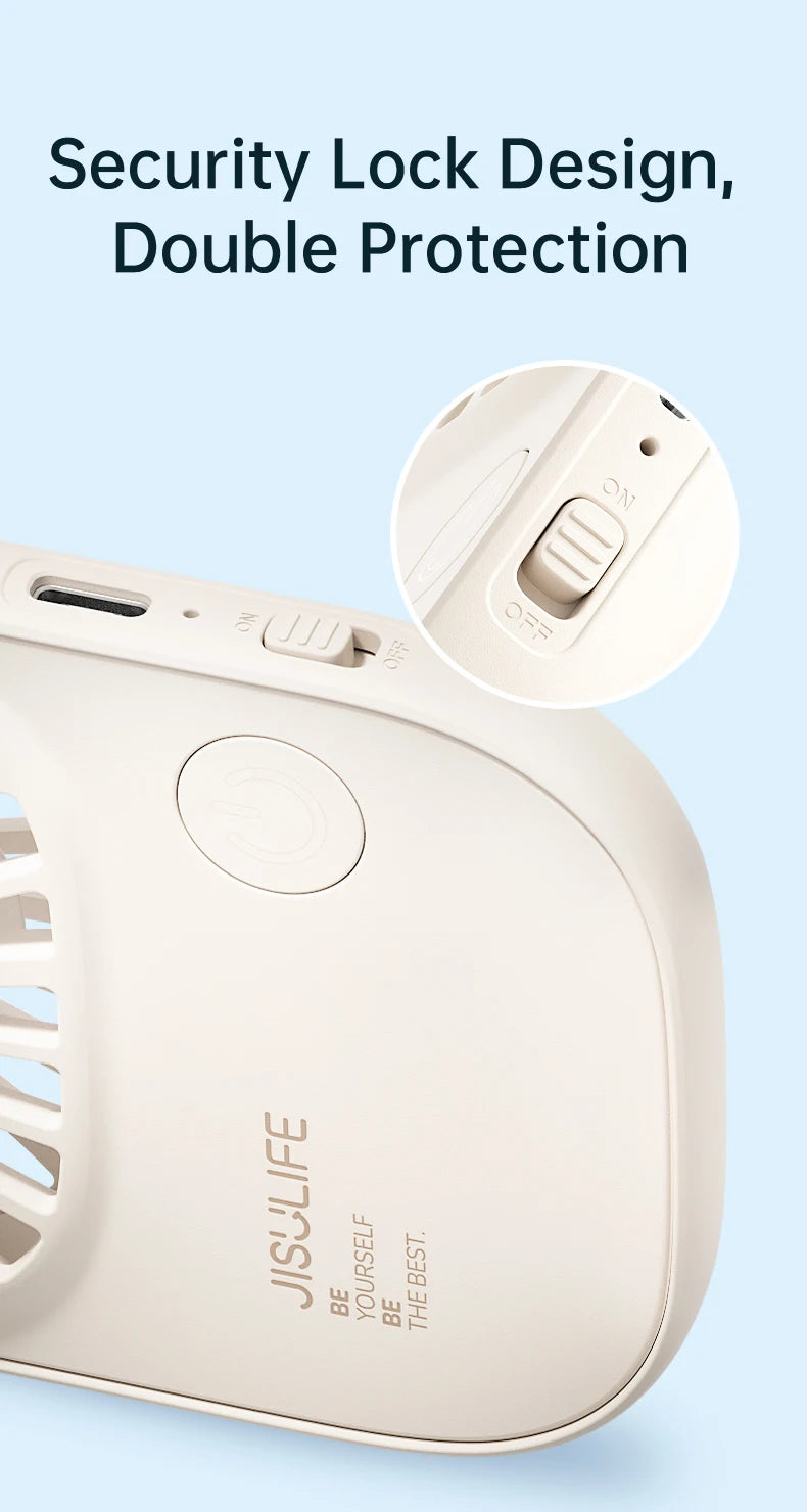 JISULIFE Mini Handheld Fan, Small Fans Portable with Bracket, USB Rechargeable Desk Fan ,Makeup Eyelash Fan ,Send Lanyard