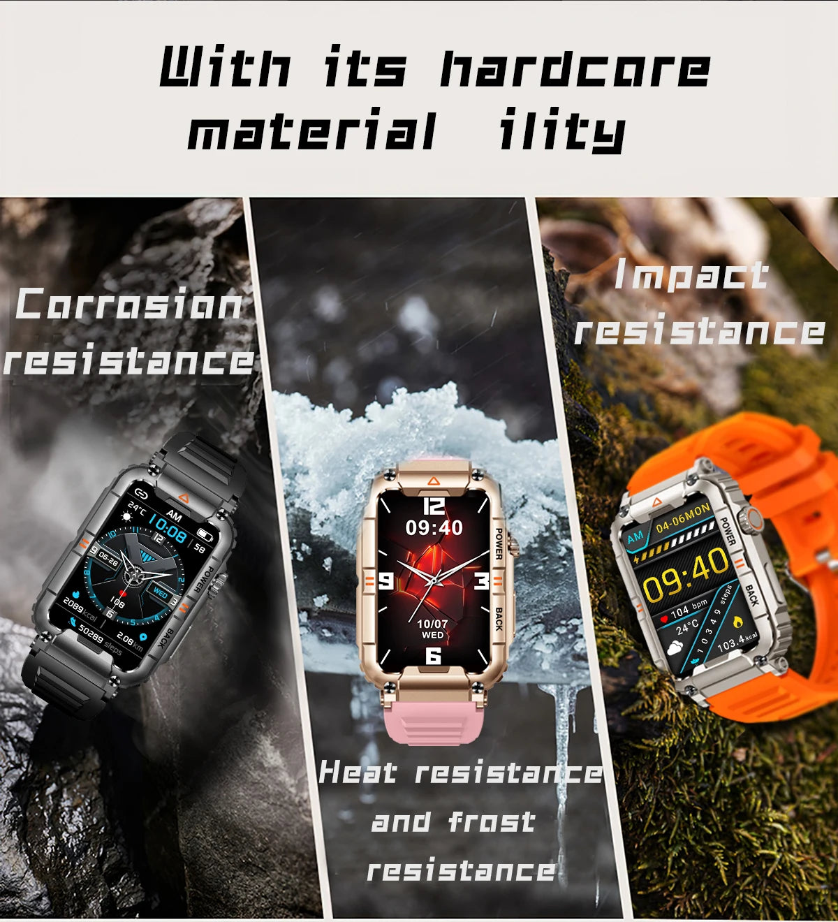 EIGIIS New Military Smart Watch 100+ Sports Modes Health Monitor Bluetooth Call IP67 Waterproof Men Women For IOS Android KR88