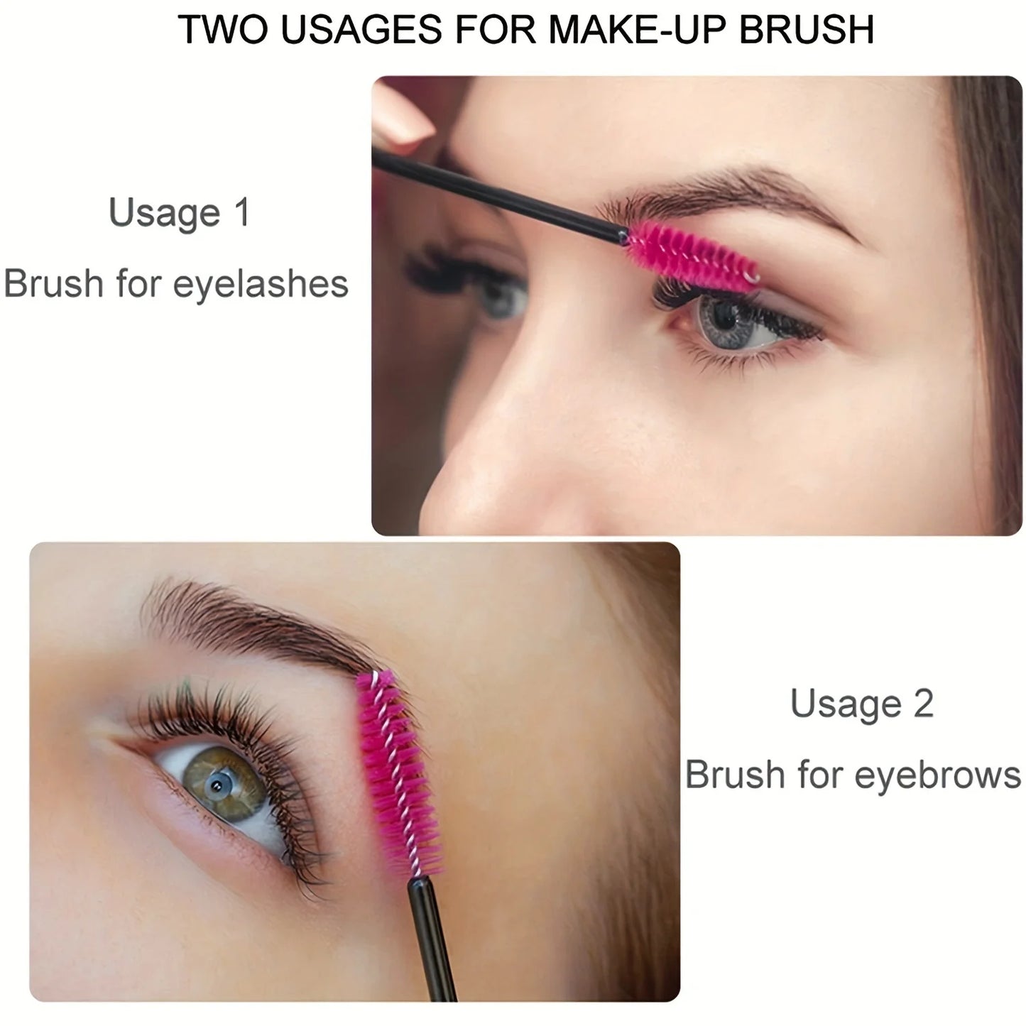 50pcs Disposable Eyelash Brushes Eyelashes Extension Tools Eyebrow Brush Mascara Wands Applicator Spoolers Makeup Tools