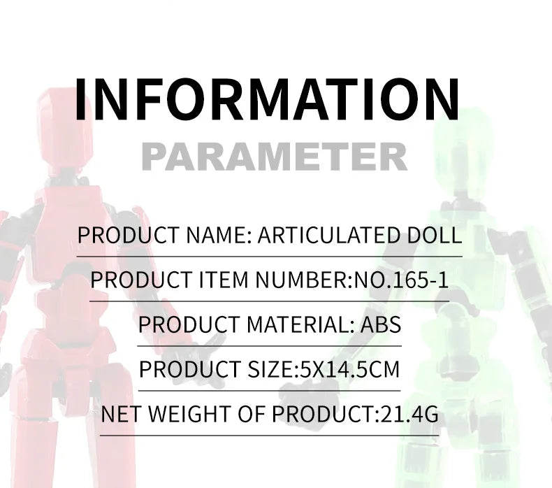 Lucky Robot 13 Action Figure, 3D Printed Multi-Jointed Movable Robot Action Figure, Dummy Robot 13 Action Figure for Kids Adults