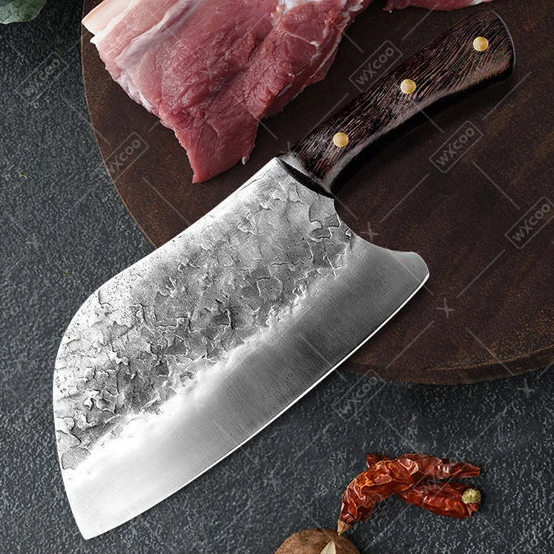 Professional Kitchen Knives Handmade Forged Chinese Knife Kitchen Slicing Meat Bone Traditional Kitchen Knives and Accessories