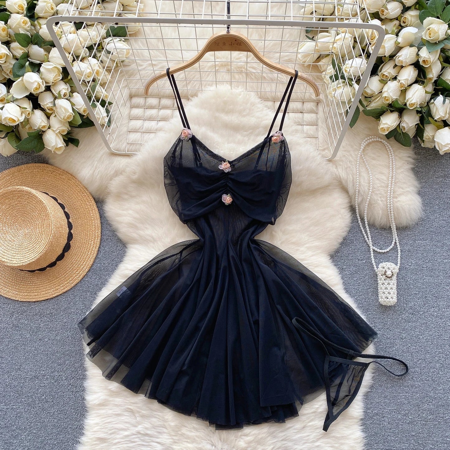 Girls Sexy Cute Japanese JK Uniform Mini Checkered Strap Skirt Off Shoulder High Waist Elastic Cosplay Dress Hot Sweet Pajama