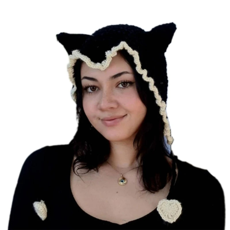 Crocheted Covering Hat Halloween Gift Warm Fun Hat