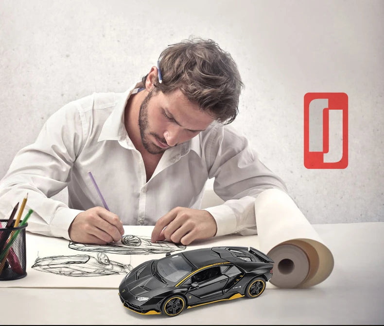 1:32 Lamborghinis LP770-4 750 Alloy Sports Car Model Diecasts Metal Pull Back Sound And Light Car Model Kids Toy Collection Gift