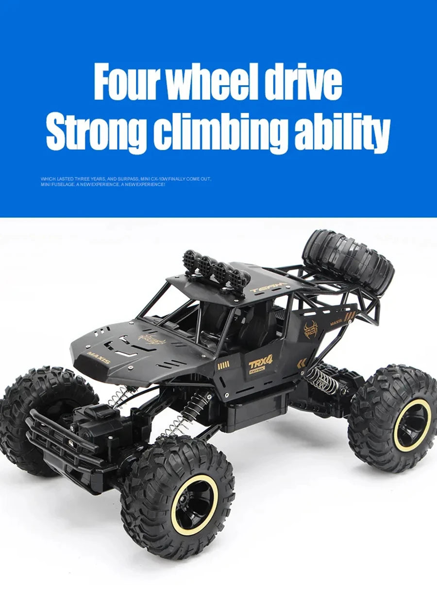 4WD Remote Control Off Road RC Car Radio Climbing Super Alloy Truck Buggy 4x4 RTR Vehicle Electric Toy for Children Kid Gift