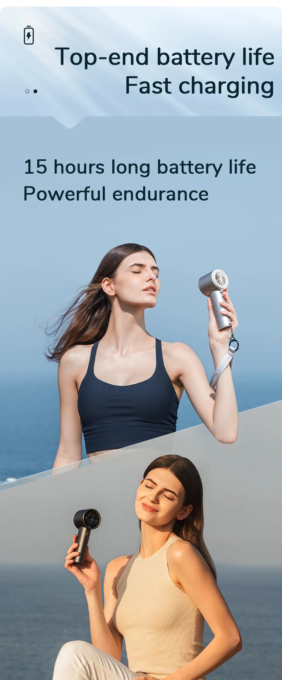 JISULIFE Portable Hand Fan , 100 Wind Speeds, Mini Bladeless Handheld Fan, USB Rechargeable Personal Fans, Electric Eyelash Fan