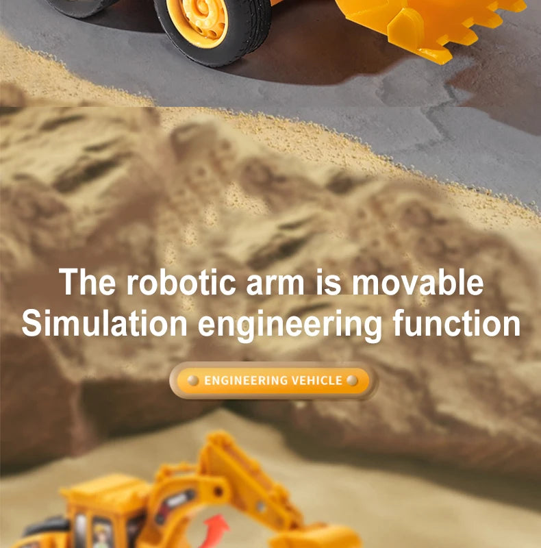 Engineering Vehicle Model Press Sliding Car Excavator Bulldozer Children Educational Construction Vehicle Toy Kids Boy Gift