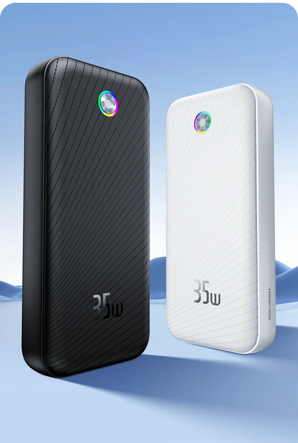 Rocoren 22.5W 20000mAh Power Bank QC PD 3.0 35W Fast Charge PowerBank Portable 10000mAh External Battery For iPhone 16 Xiaomi
