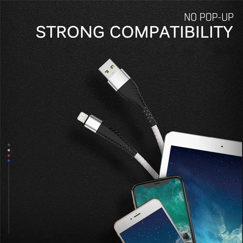 Quick Charge USB Cable For iPhone 12 13 14 11 Pro X Max 6 7 8 Plus 5 SE Apple iPad Origin Mobile Phone Cord Data Charger Wire 3m