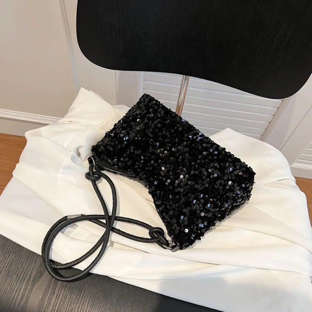 Solid Color Sequins Crossbody Bags Fashion INS Sequins Shoulder Bags Phone Purse Handbag Evening Clutch Bag Girl DIY