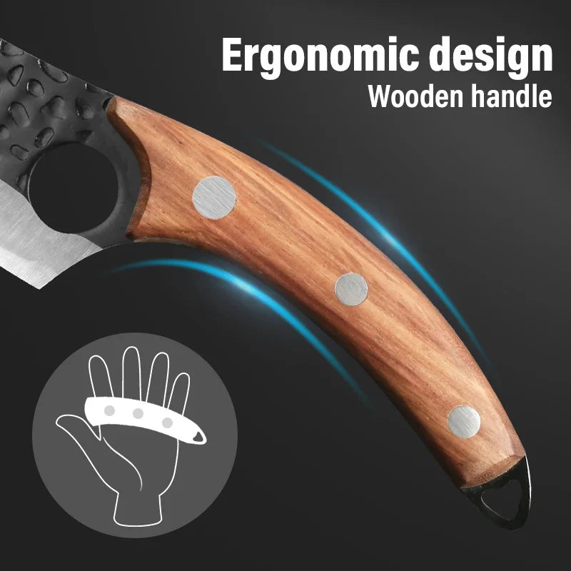 Handmade Forged Stainless Steel Boning Knifes Messer Full Tang Handle Bone Cleaver Knife Professional 6 Inch With Knives Cover