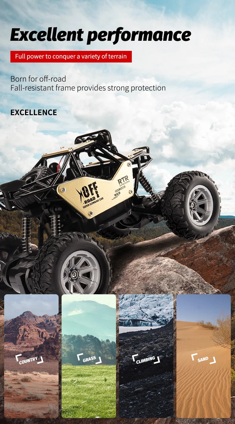 ZWN 1:20 Alloy RC Car With Led Lights 2.4G Radio Remote Control Cars Buggy Off-Road Control Trucks Boys Toys for Children Gifts