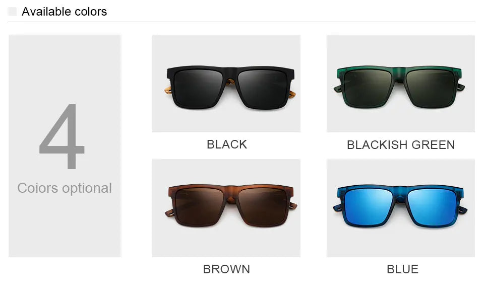 Oi Wood New High Quality Square Sunglasses For Men Polarized UV400 Fashion Sunglass Mirror Sport sun glasses Driving oculos