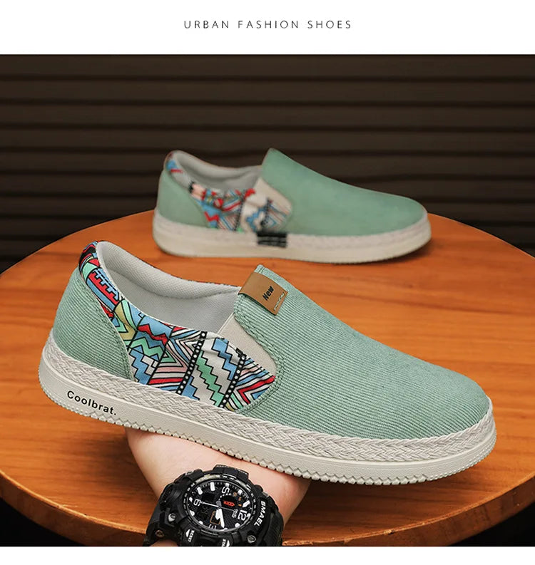 Flat Canvas Shoes For Men Fisherman Linen Cloth Loafers Summer Men's Sneakers New Style Shoes Sneakers Male Casual Shoes Man