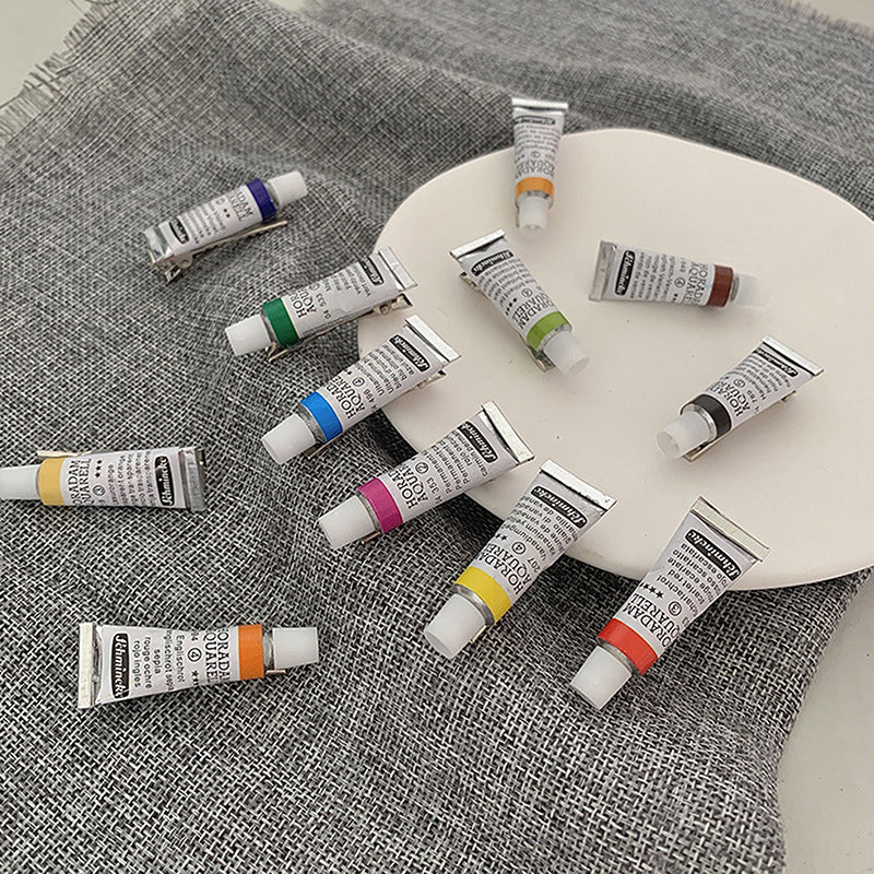 1PC Funny Paint Watercolor Hair Clip For Women Creative Handmade Duckbill Hairpin Child Hair Barrette Party Random Color