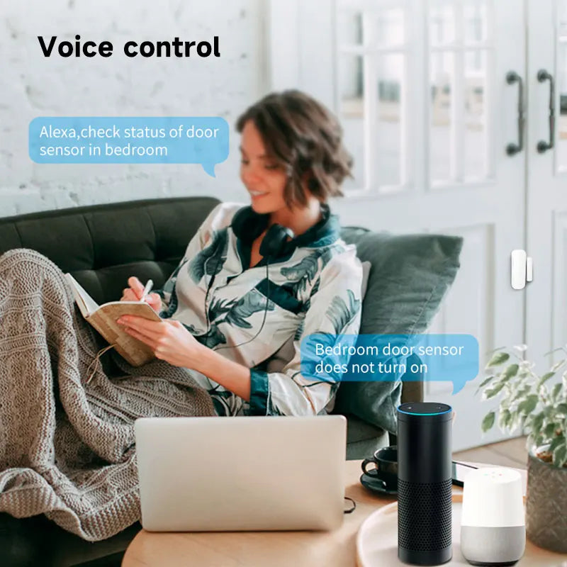 Tuya WiFi Door Sensor Window Sensor Smart Home Wireless Door Detector Smart Life APP Remote Control for Alexa Google Home