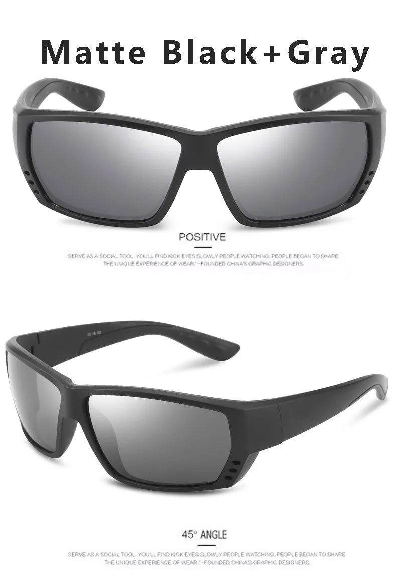 580P Tuna Alley Polarized Sunglasses Men Square Sunglasses For Men Fishing Eyewear Male Driving Sunglasses Oculos Travel Eyewear